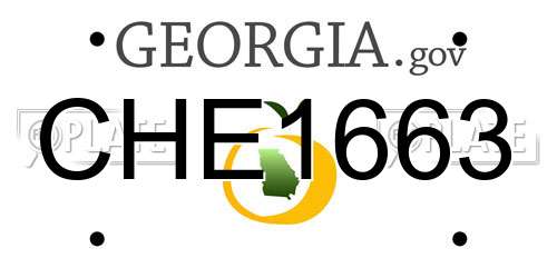CHE1663 Georgia License Plate