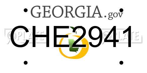 CHE2941 Georgia License Plate