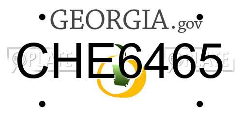 CHE6465 Georgia License Plate