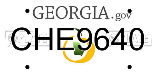 CHE9640 Georgia License Plate