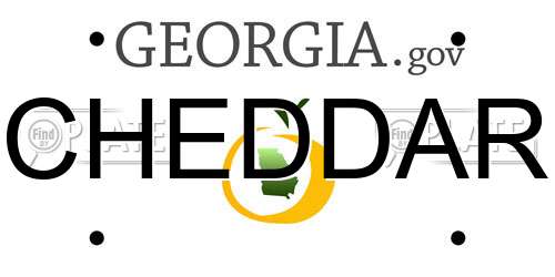 CHEDDAR Georgia License Plate