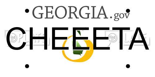 CHEEETA Georgia License Plate