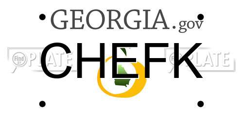 CHEFK Georgia License Plate