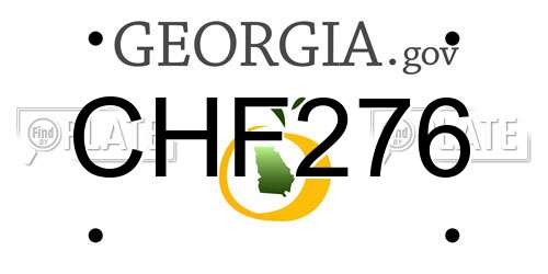 CHF276 Georgia License Plate