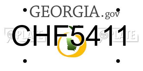CHF5411 Georgia License Plate