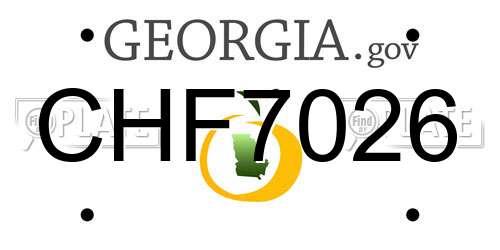 CHF7026 Georgia License Plate