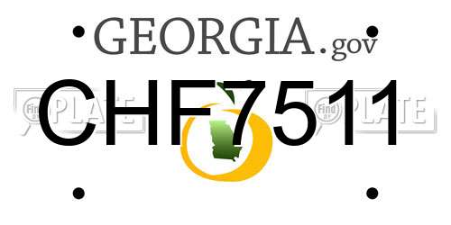CHF7511 Georgia License Plate