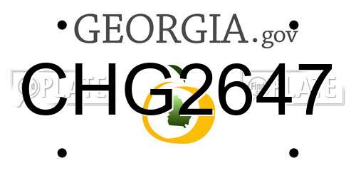 CHG2647 Georgia License Plate
