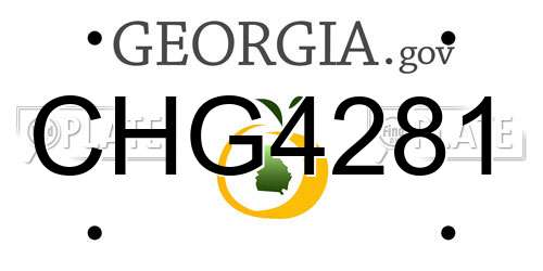 CHG4281 Georgia License Plate