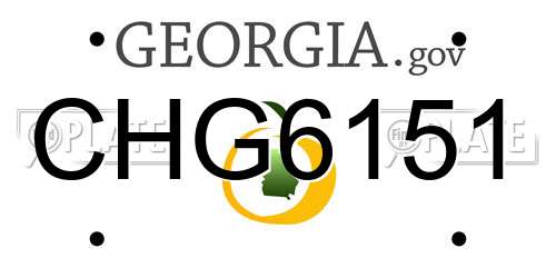 CHG6151 Georgia License Plate