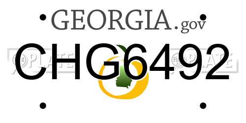 CHG6492 Georgia License Plate