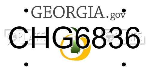 CHG6836 Georgia License Plate