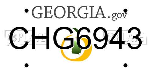 CHG6943 Georgia License Plate