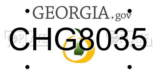 CHG8035 Georgia License Plate