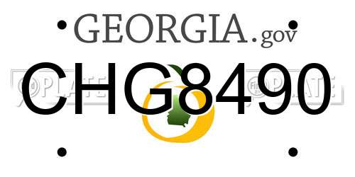CHG8490 Georgia License Plate