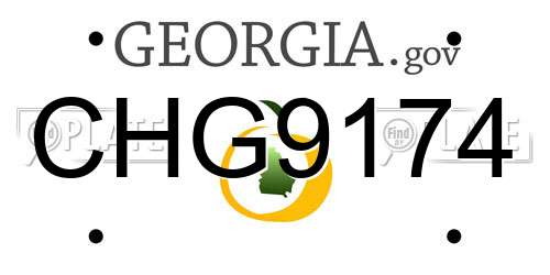 CHG9174 Georgia License Plate