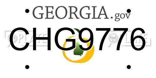 CHG9776 Georgia License Plate