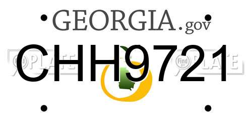 CHH9721 Georgia License Plate