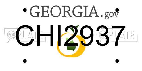 CHI2937 Georgia License Plate
