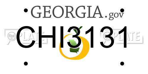 CHI3131 Georgia License Plate