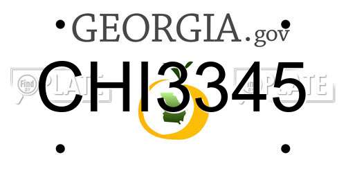 CHI3345 Georgia License Plate