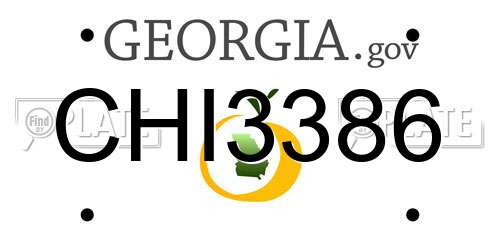 CHI3386 Georgia License Plate
