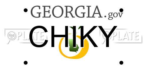 CHIKY Georgia License Plate