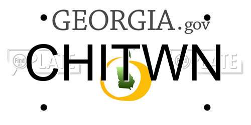 CHITWN Georgia License Plate