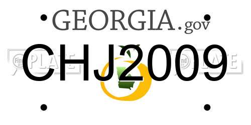 CHJ2009 Georgia License Plate