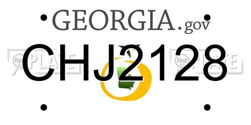 CHJ2128 Georgia License Plate