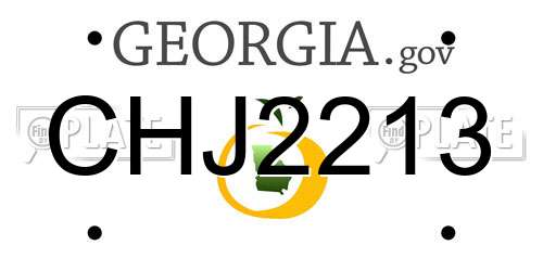CHJ2213 Georgia License Plate