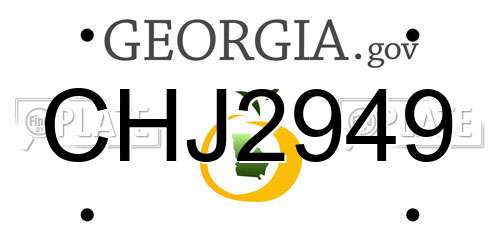 CHJ2949 Georgia License Plate