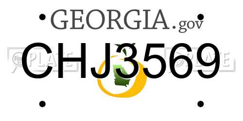 CHJ3569 Georgia License Plate