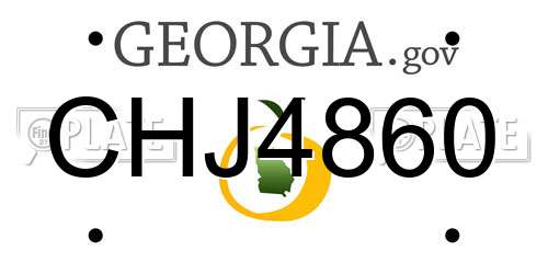 CHJ4860 Georgia License Plate