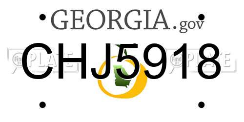 CHJ5918 Georgia License Plate