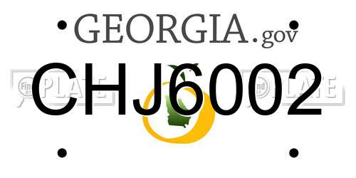 CHJ6002 Georgia License Plate