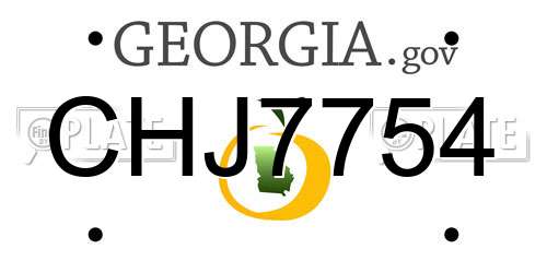 CHJ7754 Georgia License Plate