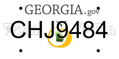 CHJ9484 Georgia License Plate