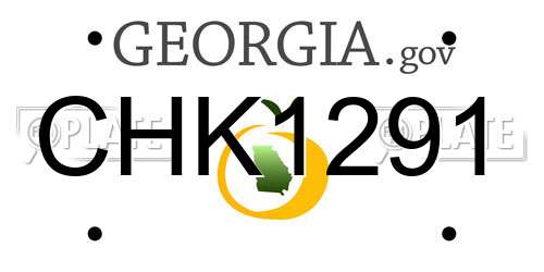 CHK1291 Georgia License Plate