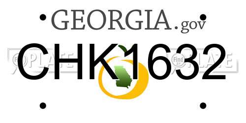 CHK1632 Georgia License Plate