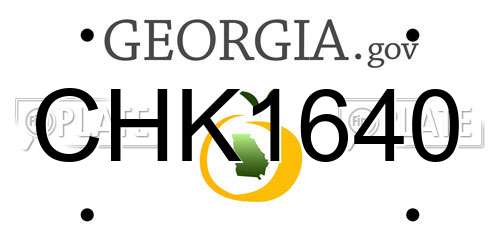 CHK1640 Georgia License Plate