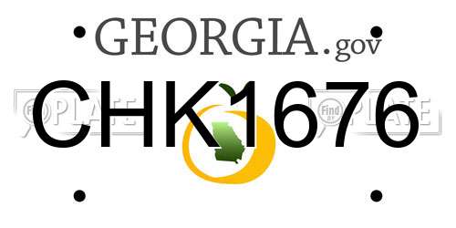 CHK1676 Georgia License Plate