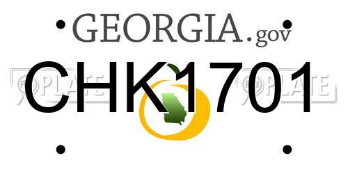 CHK1701 Georgia License Plate