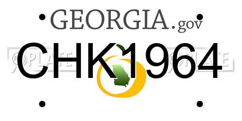 CHK1964 Georgia License Plate