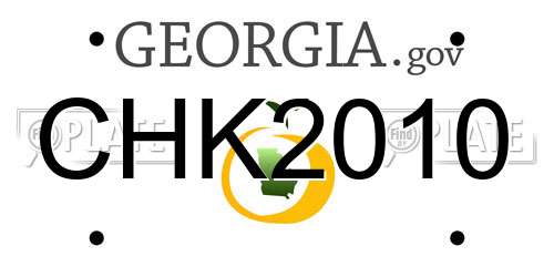 CHK2010 Georgia License Plate