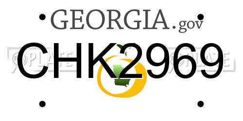 CHK2969 Georgia License Plate