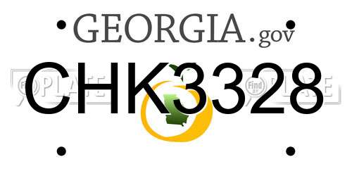 CHK3328 Georgia License Plate