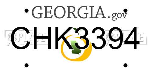 CHK3394 Georgia License Plate