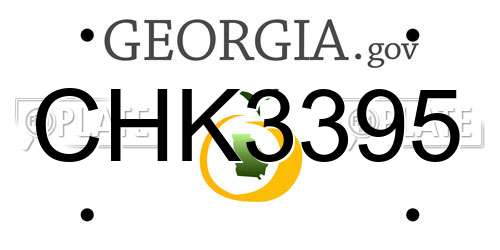 CHK3395 Georgia License Plate