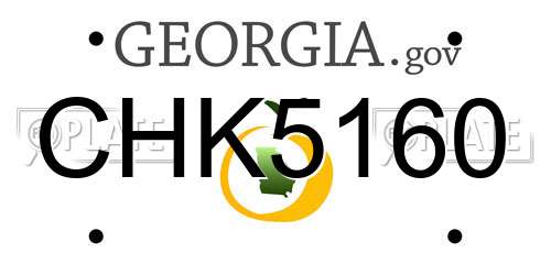 CHK5160 Georgia License Plate